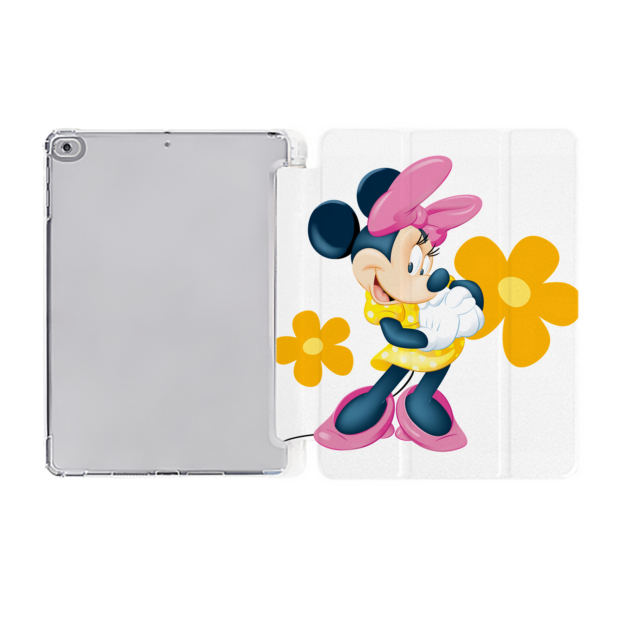 （画像用） ミッキーマウス Mickey Mouse IPad ケース ペン収納付き 三つ折りスタンド PUレザー×シリコン 対応機種9.5/10.5/10.9インチ